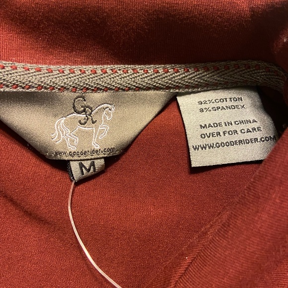 NWT! Goode Rider performance 1/4 zip burgundy long sleeve size M - Picture 5 of 9